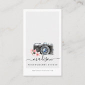 Waterverf camera & Florals Fotografie Visitekaartje (Voorkant)