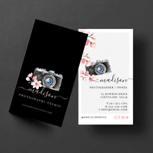 Waterverf camera & Florals Fotografie Visitekaartje