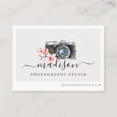 Waterverf  camera & Florals Fotografie Visitekaartje (Voorkant)