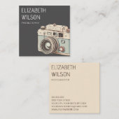  Waterverf Camera Fotograaf Vierkante Visitekaartje (Voorkant / Achterkant)