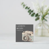  Waterverf Camera Fotograaf Vierkante Visitekaartje (Staand voorkant)