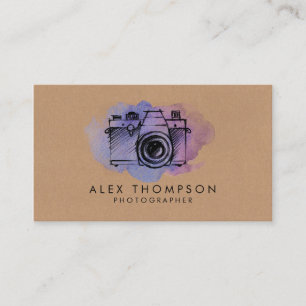Waterverf camera fotograaf Visitekaartjes