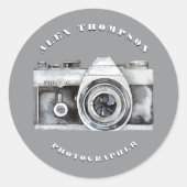 Waterverf Camera Fotografie Lens Custom Ronde Sticker (Voorkant)