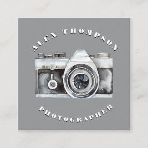 Waterverf Camera Fotografie Lens Custom Vierkante Visitekaartje