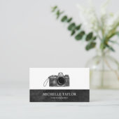  Waterverf Camera Fotografie QR-code Visitekaartje (Staand voorkant)