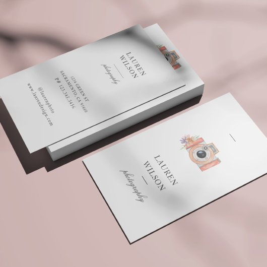 Waterverf Camera Fotografie Visitekaartje