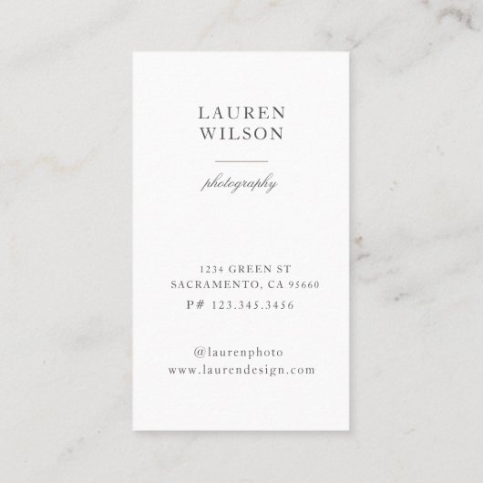 Waterverf Camera Fotografie Visitekaartje (Achterkant)