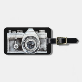 Waterverf camera professionele fotograaf Busine Bagagelabel