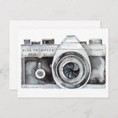 Waterverf camera professionele fotograaf Busine Briefkaart (Voorkant / Achterkant)