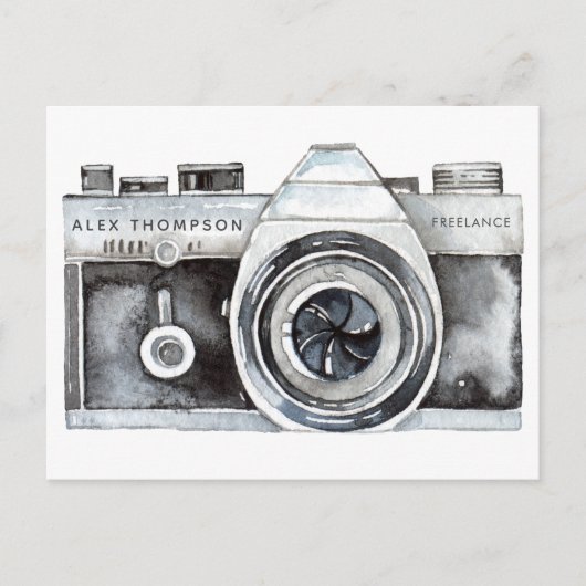 Waterverf camera professionele fotograaf Busine Briefkaart (Voorkant)