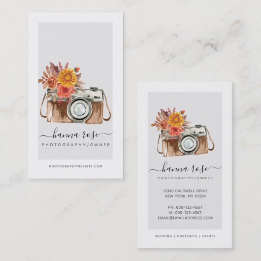  Waterverf camera-Visitekaartjes Visitekaartje (Voorkant / Achterkant)