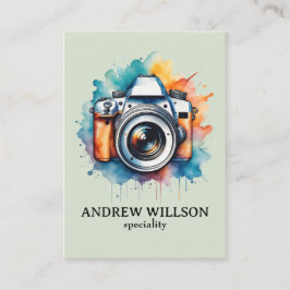 waterverf camerafotograaf visitekaartje