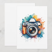 waterverf camerakunst feestdagenkaart (Voorkant / Achterkant)