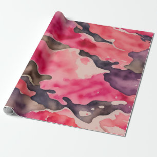 waterverf camouflage roze cadeaupapier