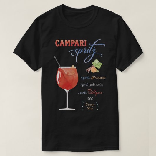 Waterverf Campari Spritz T-shirt (Design voorkant)