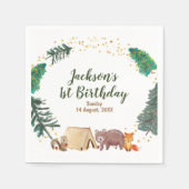 Waterverf camper 1e verjaardag Papier Napkins Servet (Voorkant)