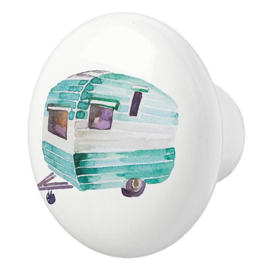 Waterverf  Camper Trailer Knob Pull v. 5 Keramische Knop (Rechts)