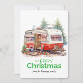  Waterverf Camper Vrolijk Kerstfeest Feestdagenkaart (Voorkant)