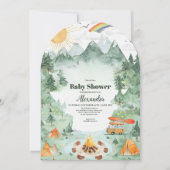 Waterverf Camping Baby shower Kaart (Voorkant)