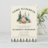 Waterverf Camping Bachelorette weekend Kaart (Staand voorkant)