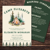 Waterverf Camping Bachelorette weekend Kaart