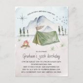  Waterverf Camping Birthday Party Briefkaart (Voorkant)