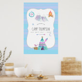 Waterverf Camping Birthday Party Welkom Poster (Keuken)