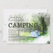 Waterverf Camping Birthday Uitnodiging (Voorkant)