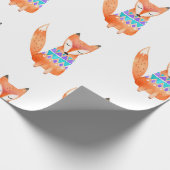 Waterverf Camping Fox Birthday Party Cadeaupapier (Hoek)