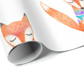 Waterverf Camping Fox Birthday Party Cadeaupapier (Rol Hoek)