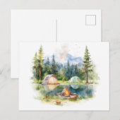 Waterverf Camping Post kaart (Voorkant / Achterkant)