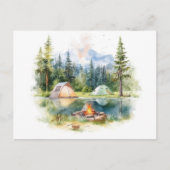 Waterverf Camping Post kaart (Voorkant)