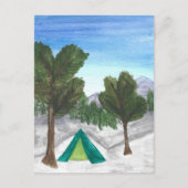 Waterverf Camping Post Kaart | Natuur | Tent (Voorkant)