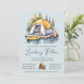 Waterverf Camping, Tent, Buiten, Vrijgezellenfeest Kaart (Staand voorkant)