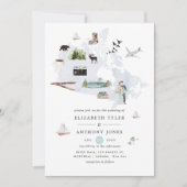 Waterverf Canada Destination Wedding Kaart (Voorkant)