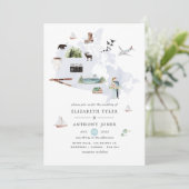 Waterverf Canada Destination Wedding Kaart (Staand voorkant)