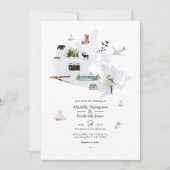Waterverf Canada Destination Wedding Kaart (Voorkant)
