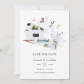 Waterverf Canada Destination Wedding Save The Date (Voorkant)