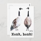 Waterverf Canada Geese Honk Honk Briefkaart (Voorkant / Achterkant)