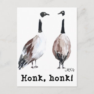 Waterverf Canada Geese Honk Honk Briefkaart