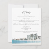 Waterverf Cancun Beach Bruiloft Details Kaart (Voorkant)