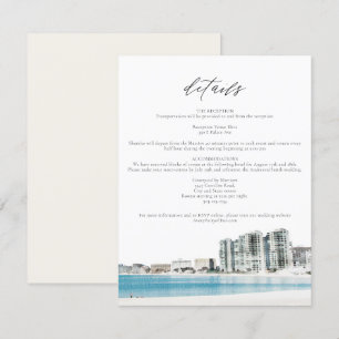 Waterverf Cancun Beach Bruiloft Details Kaart