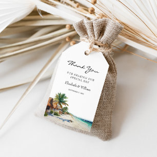 Waterverf Cancun Mexico Beach Bestemming Favoriet Cadeaulabel