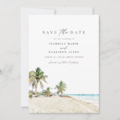 Waterverf Cancun Mexico Beach Save the Date Kaart (Voorkant)