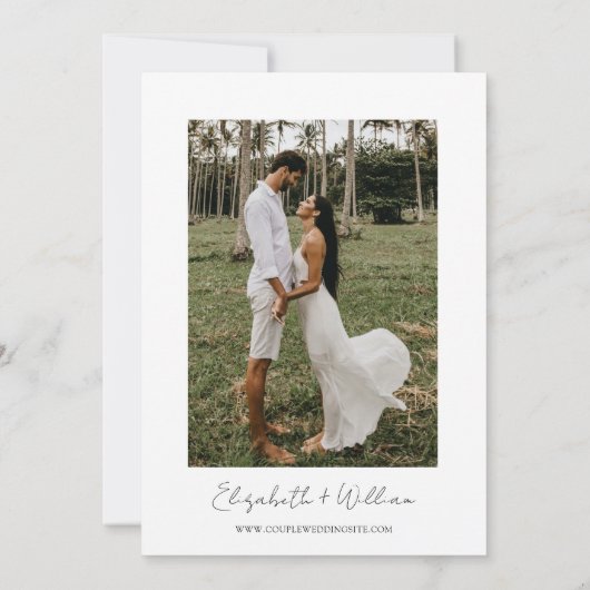 Waterverf Cancun Mexico Beach Trouwfoto Kaart (Achterkant)