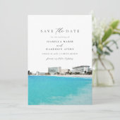 Waterverf Cancun Mexico Skyline De datum opslaan Kaart (Staand voorkant)