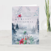 Waterverf Candlelit Lantern Feestdagen Kaart (Voorkant)