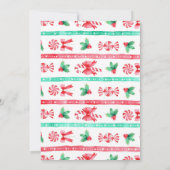 Waterverf Candy Cane en Bow Christmas Feestdagenkaart (Achterkant)