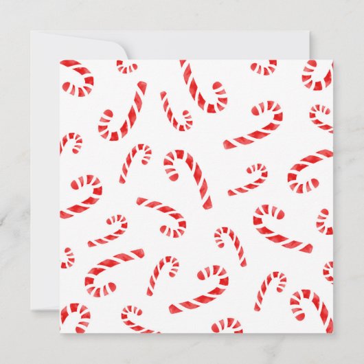 Waterverf Candy Cane en Pattern Kaart (Achterkant)