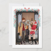 Waterverf Candy Cane Garland Kerst Feestdagenkaart (Voorkant)